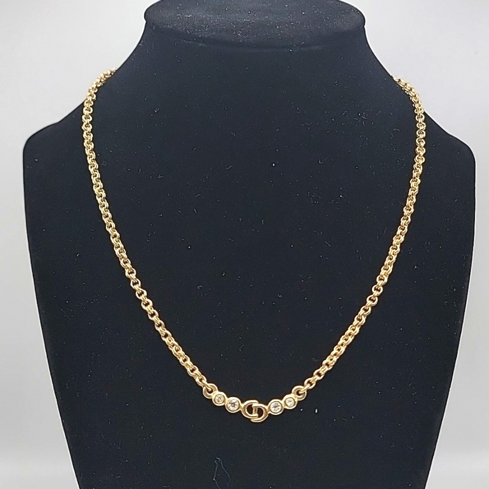 CHRISTIAN DIOR AUTHENTIC VINTAGE GOLD NECKLACE
